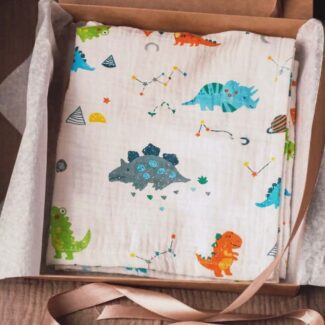 🦖Muslino rankšluostis kūdikiams Dino 65x80 cm🦖